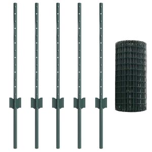 vidaXL Euro-Zaun mit Pfosten 10 x 0,6 m PVC-beschichteter Stahl Gr&uuml;n