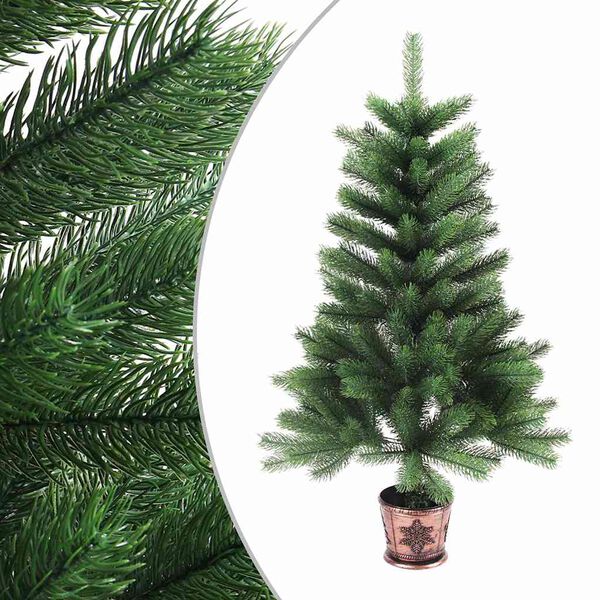 vidaXL K&uuml;nstlicher Weihnachtsbaum mit Beleuchtung & Kugeln 65 cm Gr&uuml;n