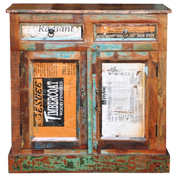 vidaXL Sideboard Altholz Massiv Vintage mit 2 Schubladen & 2 T&uuml;ren