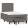 vidaXL Boxspringbett mit Matratze Grau 120x200 cm Kunstleder