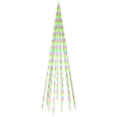 vidaXL LED-Weihnachtsbaum für Fahnenmast Mehrfarbig 732 LEDs 500 cm