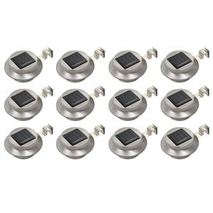 vidaXL Solar-Au&szlig;enleuchten 12 Stk. LED Rund 12 cm Wei&szlig;