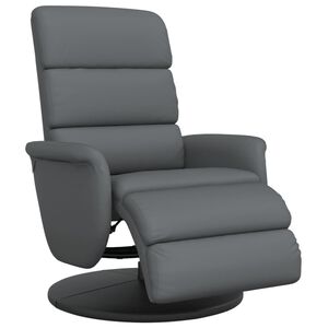 vidaXL Relaxsessel mit Fu&szlig;teil Grau Kunstleder