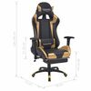 vidaXL Gaming Stuhl Gold 70 x 71 x 136 cm Kunstleder
