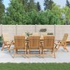 vidaXL Gartenst&uuml;hle mit Auflagen 8 Stk. Massivholz Teak