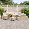 vidaXL Gartensofa-set mit Kissen 13 pcs Beige Poly-Rattan