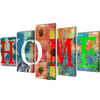 Bilder Dekoration Set "Home" mehrfarbig 100 x 50 cm