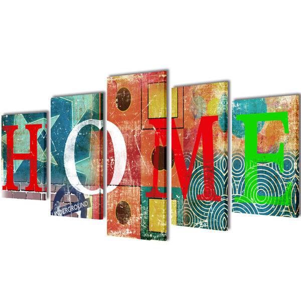 Bilder Dekoration Set "Home" mehrfarbig 100 x 50 cm