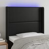 vidaXL LED Kopfteil Schwarz 103x16x118/128 cm Kunstleder