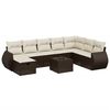 vidaXL 8-tlg. Garten-Sofagarnitur mit Kissen Braun Poly Rattan