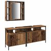 vidaXL Badezimmer Waschbeckenm&ouml;bel mit Regal 3 pcs Braun Holzwerkstoff