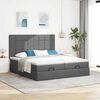 vidaXL Ottoman-Bett mit Matratzen Dunkelgrau 160x200 cm Stoff