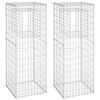 vidaXL Gabionens&auml;ulen 2 Stk. 50x50x140 cm Eisen