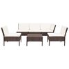 vidaXL 6-tlg. Garten-Lounge-Set mit Auflagen Poly Rattan Braun