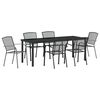 vidaXL Garten Essgruppe 7 pcs Anthrazit Pulverbeschichteter Stahl
