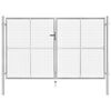 vidaXL Gartentor Verzinkter Stahl 306 x 200 cm Silbern