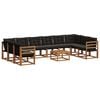 vidaXL Outdoor-Sofagarnitur 11 Stk. Nat&uuml;rlich und Schwarz