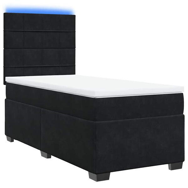 vidaXL Boxspringbett mit Matratze Schwarz 90x190 cm Samt