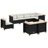 vidaXL 8-tlg. Garten-Sofagarnitur mit Kissen Schwarz Poly Rattan