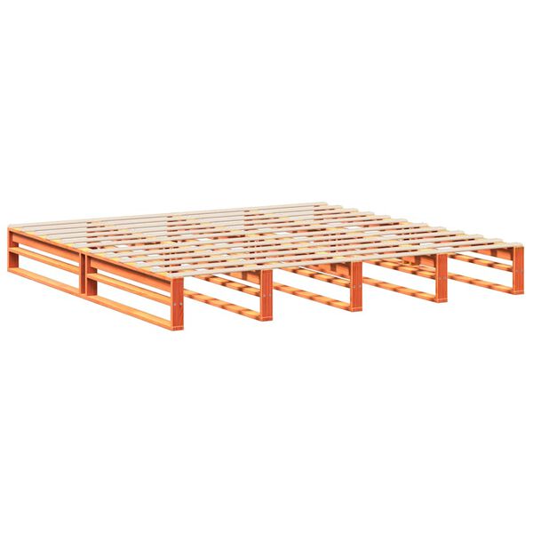 vidaXL Massivholzbett ohne Matratze Wachsbraun 200x200 Kiefernholz