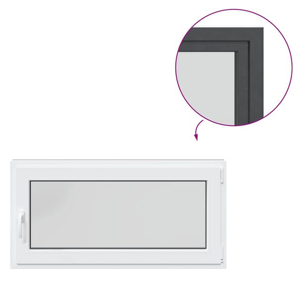 vidaXL Kellerfenster RISOR 120x60 cm Dreh Kipp DIN Rechts Anthrazit
