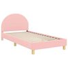 vidaXL Kinderbettgestell mit Kopfteil Rosa 90 x 190 cm Schafstoff