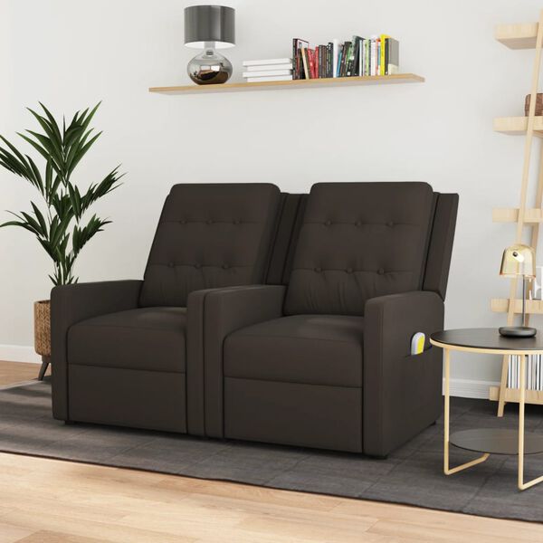 vidaXL 2-Sitzer Massagesessel Braun Stoff