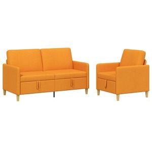 vidaXL Sofa Set mit Stauraum 2 stk. Dunkelgelb Polyester