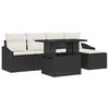 vidaXL Gartensofa-set 6 Stk. Schwarz und Creme Poly-Rattan