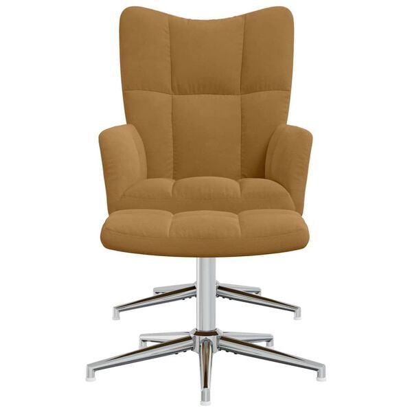 vidaXL Relaxsessel mit Hocker Braun Samt