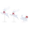 vidaXL Weihnachtsrentier mit Schlitten 3 stk. 72 LEDs Kaltwei&szlig;