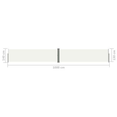 vidaXL Seitenmarkise Ausziehbar Creme 140x1000 cm