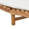 vidaXL Sonnenliege Cremewei&szlig; 188 x 55 x 59 cm Teak-Massivholz