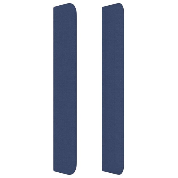 vidaXL Kopfteil mit Ohren Blau 203x16x118/128 cm Stoff