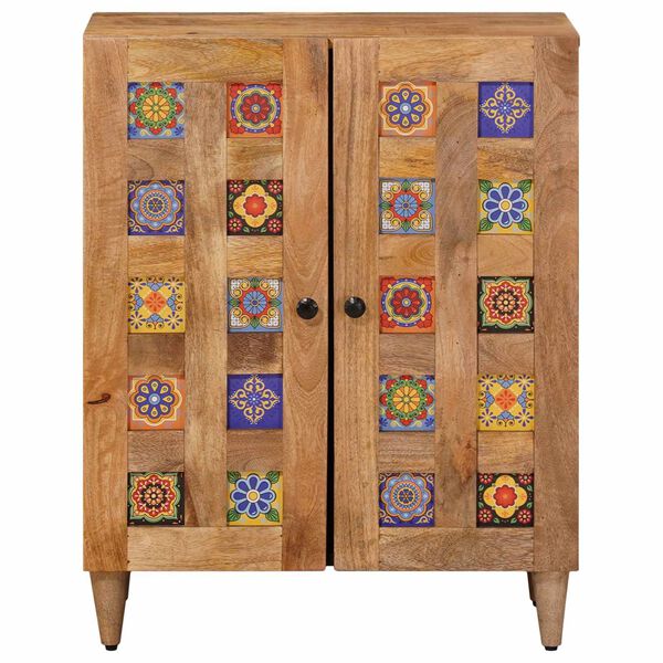 vidaXL Sideboard Natur 60 x 33,5 x 75 cm Massivholz Mango