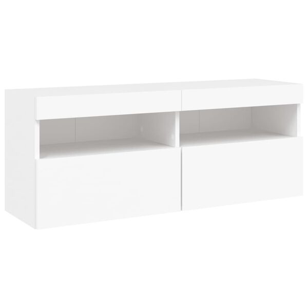 vidaXL TV-Wandschrank mit LED-Leuchten Wei&szlig; 100x30x40 cm