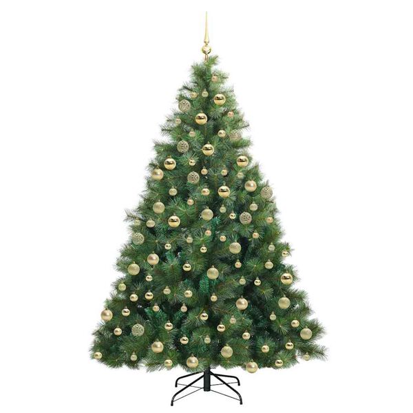 vidaXL K&uuml;nstlicher Weihnachtsbaum mit 300 LEDs Gr&uuml;n 180 cm PE und PVC
