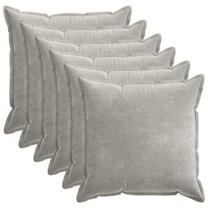 vidaXL Kissenbezug 6 pcs HOUTEN Hellgrau 70 x 70 cm Chenille-Stoff