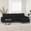 vidaXL 3-Sitzer-Sofa mit Hocker Schwarz 210 cm Mikrofasergewebe