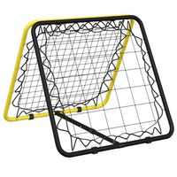vidaXL Fußball-Rebounder Doppelseitig Verstellbar Gelb Schwarz Stahl