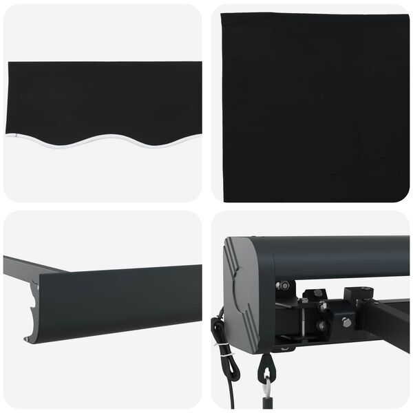 vidaXL Markise Schwarz 350 x 250 x 165 cm Polyester und Aluminium