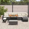vidaXL Gartensofa-set mit Kissen 9 pcs Schwarz und Creme Poly Rattan