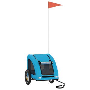 vidaXL Fahrradanh&auml;nger Hunde Blau Oxford-Gewebe und Eisen