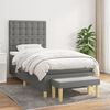 vidaXL Boxspringbett mit Matratze Dunkelgrau 100x200 cm Stoff