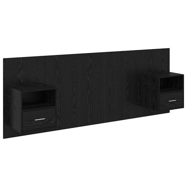 vidaXL Kopfteil mit Schrank 3 pcs Schwarz Eichen-Optik Holzwerkstoff