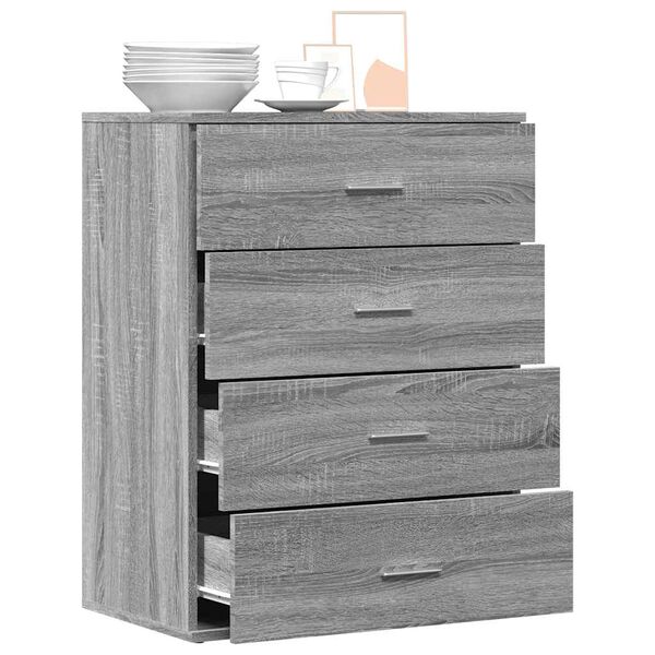 vidaXL Sideboard Grau Sonoma 60x39x80 cm Holzwerkstoff