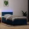 vidaXL Boxspringbett mit Matratze & LED Dunkelblau 80x210 cm Samt