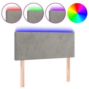 vidaXL LED Kopfteil Hellgrau 80x5x78/88 cm Samt