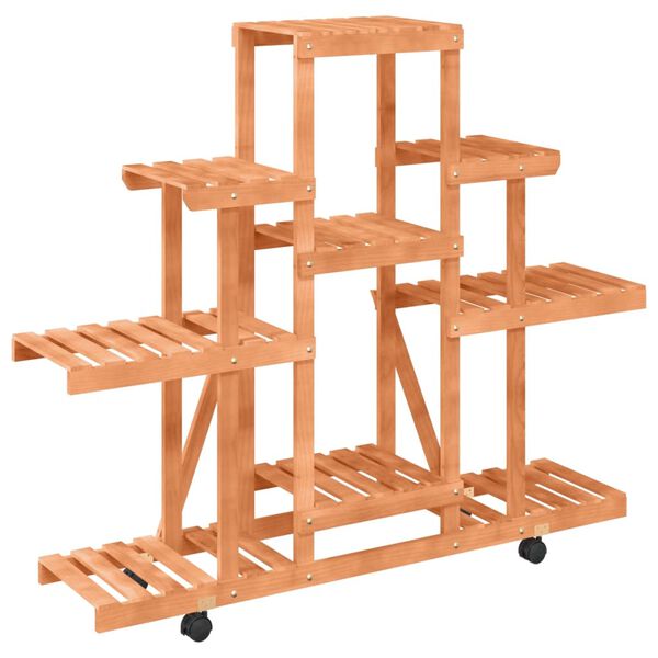 vidaXL Blumenständer mit Rollen 110x25x101 cm Massivholz Tanne