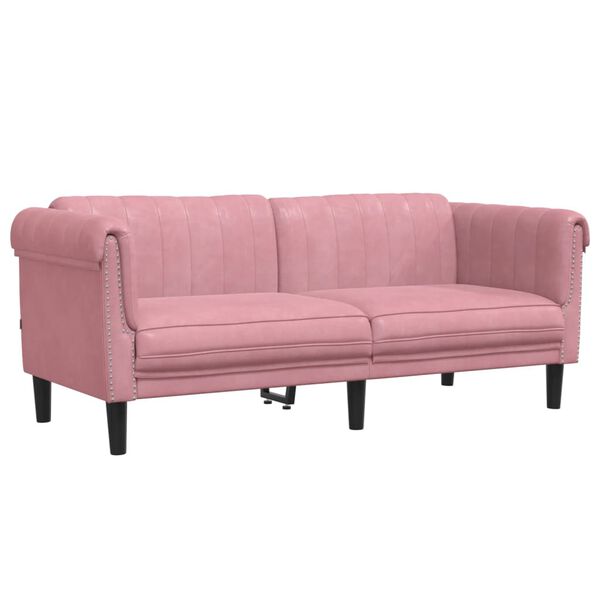 vidaXL Sofa 2-Sitzer Rosa Samt
